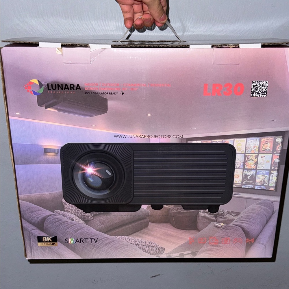 LR30 Black Portable Projector + gift